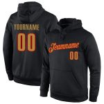Custom Team Name Number Black Gold Red Pullover Hoodie Sweatshirt Personalized Stitched Sports Apparel Personalized Stitched