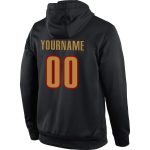 Custom Team Name Number Black Gold Red Pullover Hoodie Sweatshirt Personalized Stitched Sports Apparel Personalized Stitched
