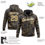 Custom Name Number Hoodie Black Gold White Tiger 3D Pattern Sweatshirt Pullover Sports Apparel Personalized Stitched Black