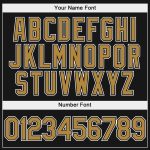 Custom Team Hoodie with Personalized Name and Number - Black Old Gold-White Sports Pullover Sweatshirt Personalized Stitched