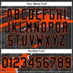 Custom Name and Number Sports Hoodie - Personalized 3D Torn Paper Design Sweatshirt in Black and Orange Personalized Stitched