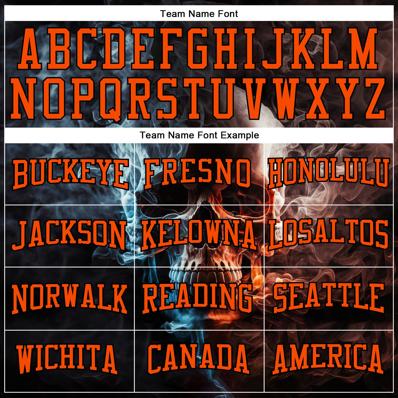 Personalized Stitched Black Orange 3D Skull Fashion Sports Pullover Sweatshirt Hoodie Team Custom Name and Number Custom Name Number 3D Skull Sports Hoodie Personalized Stitched Black Orange Sweatshirt Pullover Personalized Stitched Black - Image 3