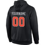 Custom Team Name Number Sports Hoodie Sweatshirt - Personalized Stitched Black Orange-Gray Pullover Personalized Stitched