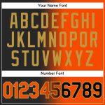 Custom Name Number Hoodie, Personalized Black Orange Gold Gradient Pullover Sweatshirt, Fashion Sports Team Apparel Personalized