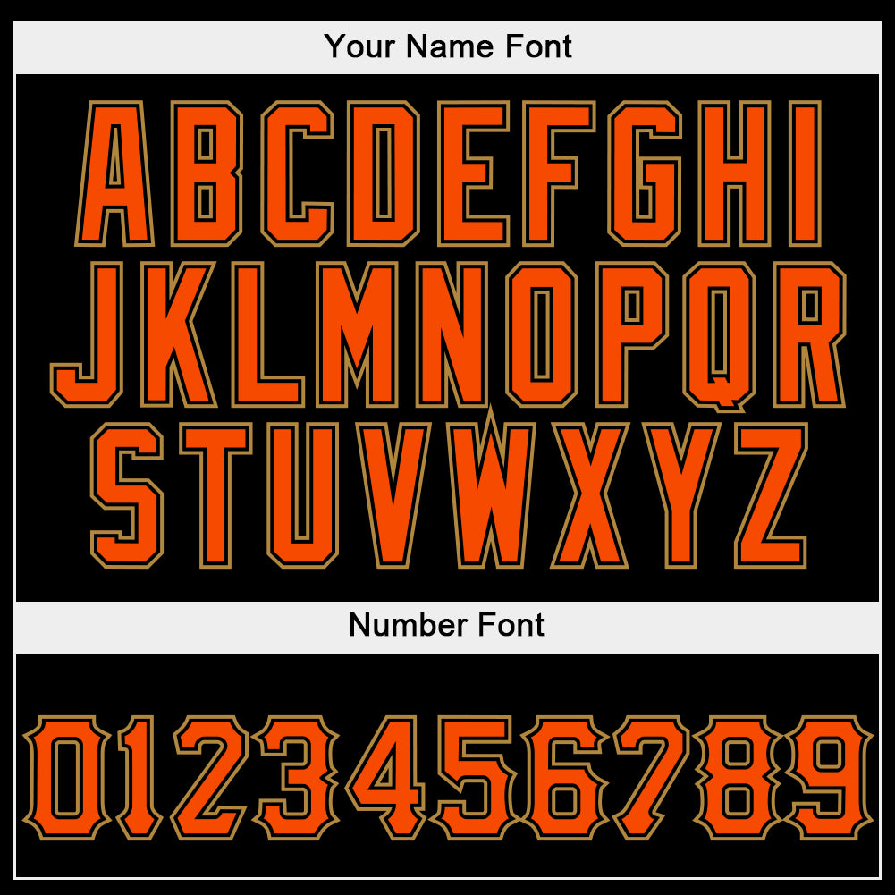 Personalized Stitched Black Orange-Old Gold Sports Pullover Sweatshirt Hoodie Team Custom Name and Number Custom Team Sports Hoodie with Personalized Name and Number, Stitched Black and Orange-Old Gold Sweatshirt Personalized Stitched - Image 3