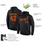 Custom Team Sports Hoodie with Personalized Name and Number, Stitched Black and Orange-Old Gold Sweatshirt Personalized Stitched