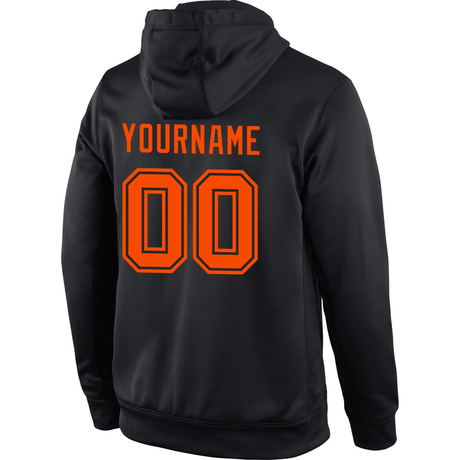 Personalized Stitched Black Orange Sports Pullover Sweatshirt Hoodie Personalized Black Orange Sports Hoodie Pullover Sweatshirt for Men Women Personalized Stitched Black Orange Sports Pullover - Image 3