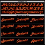Custom Team Name Number Sports Hoodie Personalized Black Orange Sweatshirt Pullover Personalized Stitched Black Orange Sports