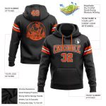Custom Name Number Personalized Stitched Football Hoodie Sweatshirt in Black Orange-White for Team Support Personalized Stitched