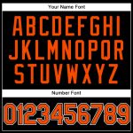 Custom Sports Hoodie with Personalized Name and Number - Black Orange White Stitched Pullover Sweatshirt Personalized Stitched