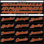 Custom Sports Hoodie with Personalized Name and Number - Black Orange White Stitched Pullover Sweatshirt Personalized Stitched