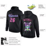 Custom Name & Number 3D Skull Hoodie - Personalized Black Pink-Light Blue Pullover Fashion Sports Sweatshirt Personalized