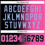 Custom Name & Number Sports Hoodie - Personalized Black Pink-Light Blue Gradient Pullover Sweatshirt Personalized Stitched
