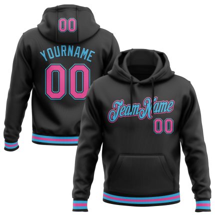 Custom Name Number Pullover Hoodie Sports Sweatshirt Black Pink Sky Blue Stitched Personalized Team Apparel Personalized