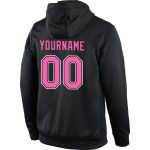 Custom Team Name and Number Pullover Hoodie Sweatshirt - Personalized Black Pink-White Sportswear Personalized Stitched Black