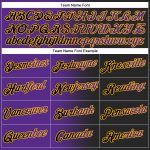Custom Name Number Hoodie - Personalized Black Purple Gold Gradient Sports Pullover Sweatshirt for Team Apparel Personalized