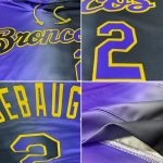 Custom Name Number Hoodie - Personalized Black Purple Gold Gradient Sports Pullover Sweatshirt for Team Apparel Personalized