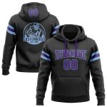Custom Name Number Football Hoodie Personalized Black Purple Light Blue Stitched Pullover Sweatshirt Personalized Stitched