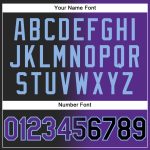 Custom Name Number Hoodie - Personalized Black Purple Light Blue Gradient Sports Pullover Sweatshirt Personalized Stitched