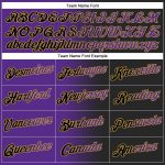 Custom Team Hoodie with Name and Number - Personalized Black Purple Old Gold Gradient Sports Pullover Sweatshirt Personalized