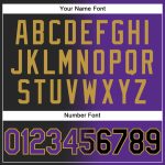 Custom Team Hoodie with Name and Number - Personalized Black Purple Old Gold Gradient Sports Pullover Sweatshirt Personalized