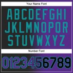 Custom Name and Number Fashion Sports Pullover Hoodie - Personalized Stitched Black Purple Teal Gradient Sweatshirt Personalized