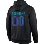 Custom Name Number Sports Hoodie Personalized Black Purple Teal Pullover Sweatshirt Personalized Stitched Black Purple-Teal