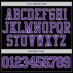 Custom Stitched Black Purple White Hoodie Pullover Sweatshirt for Sports Personalized Stitched Black Purple-White Sports