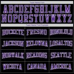 Custom Stitched Black Purple White Hoodie Pullover Sweatshirt for Sports Personalized Stitched Black Purple-White Sports