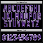 Custom Sports Hoodie with Name and Number - Personalized Black Purple-White Pullover Sweatshirt Personalized Stitched Black