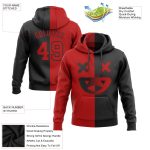 Custom Name Number Sports Hoodie 3D Skull Design Pullover Sweatshirt in Black Red - Personalized Fashion Apparel Personalized