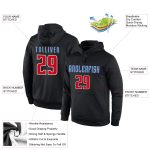 Personalized Black Red-Cream Sports Hoodie Sweatshirt - Custom Stitched Design Personalized Stitched Black Red-Cream Sports