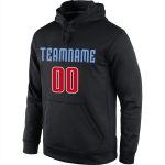 Personalized Black Red-Cream Sports Hoodie Sweatshirt - Custom Stitched Design Personalized Stitched Black Red-Cream Sports