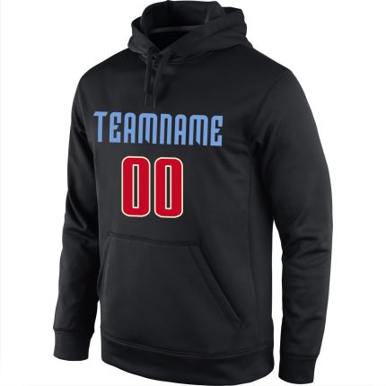 Personalized Black Red-Cream Sports Hoodie Sweatshirt - Custom Stitched Design Personalized Stitched Black Red-Cream Sports