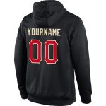 Custom Name Number Sports Hoodie Pullover Sweatshirt - Personalized Black Red-Cream Team Apparel Personalized Stitched Black