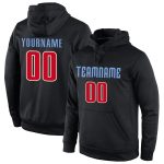 Personalized Black Red-Cream Sports Hoodie Sweatshirt - Custom Stitched Design Personalized Stitched Black Red-Cream Sports