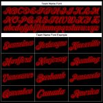 Personalized Black Red Sports Hoodie Pullover Sweatshirt for Men and Women Personalized Stitched Black Red Sports Pullover