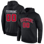 Custom Black Red White Sports Hoodie Sweatshirt - Personalized Stitched Pullover Personalized Stitched Black Red-White Sports