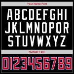 Custom Name Number Sports Hoodie Pullover Sweatshirt Black Red White - Personalized Team Apparel Personalized Stitched Black