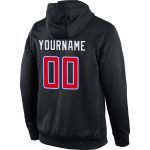 Custom Name Number Sports Hoodie Pullover Sweatshirt Black Red White - Personalized Team Apparel Personalized Stitched Black