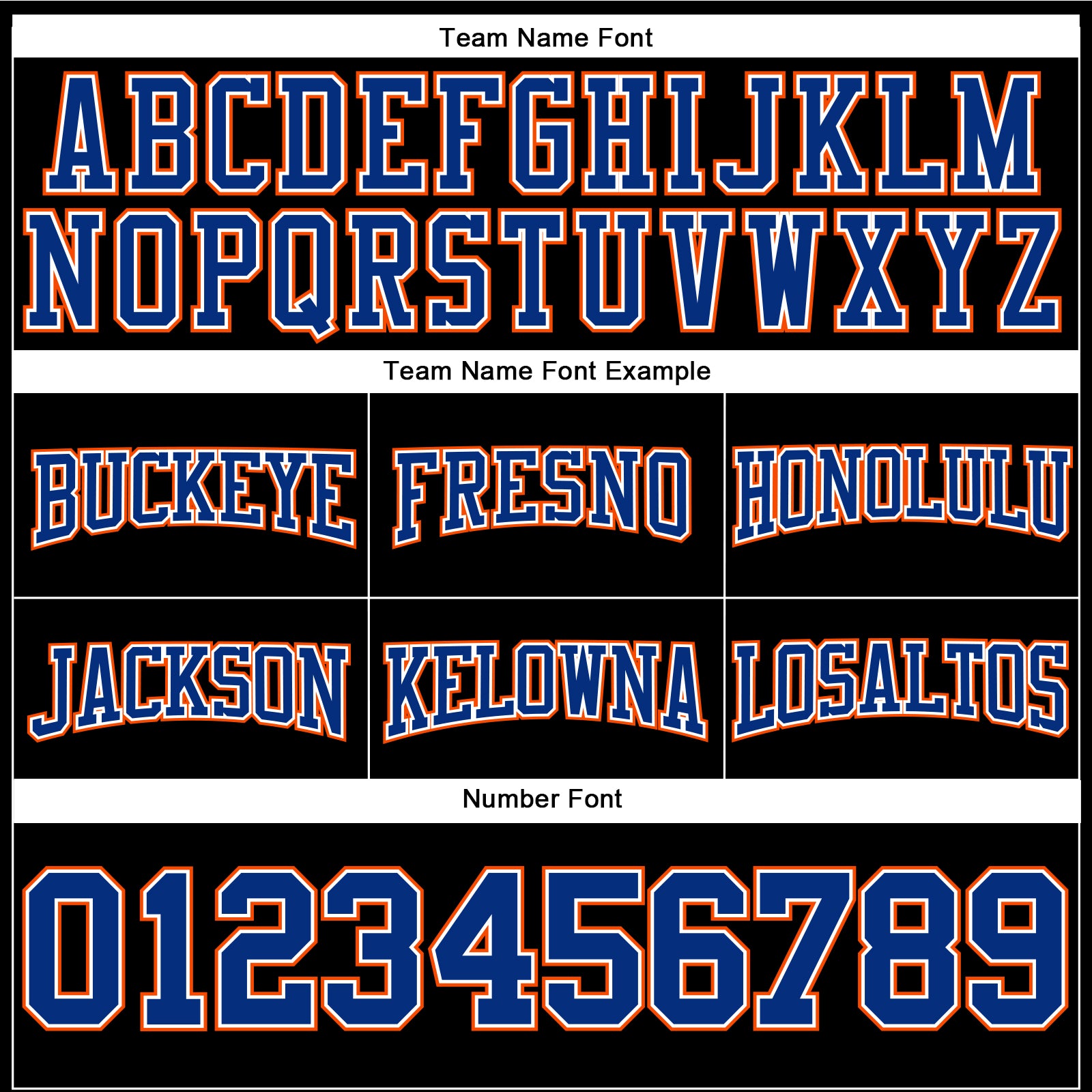 Personalized Stitched Black Royal-Orange Football Pullover Sweatshirt Hoodie Team Custom Name and Number Custom Name Number Black Royal-Orange Football Hoodie Pullover Sweatshirt Personalized Team Apparel Personalized Stitched - Image 3