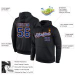 Custom Name Number Black Orange Sports Hoodie Pullover Sweatshirt Personalized Team Gear Personalized Stitched Black Royal-Orange