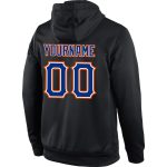 Custom Name Number Black Orange Sports Hoodie Pullover Sweatshirt Personalized Team Gear Personalized Stitched Black Royal-Orange