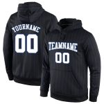 Custom Name Number Sports Hoodie Black Royal Pinstripe Stitched White Gray Pullover Sweatshirt Personalized Stitched Black