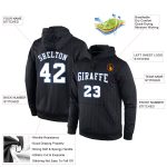 Custom Name Number Sports Hoodie Black Royal Pinstripe Stitched White Gray Pullover Sweatshirt Personalized Stitched Black