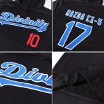 Custom Name Number Black Red Sports Hoodie Pullover Sweatshirt - Personalized Stitched Team Apparel Personalized Stitched
