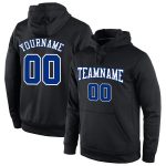 Custom Black Royal-White Sports Pullover Hoodie Sweatshirt for Men and Women Personalized Stitched Black Royal-White Sports