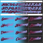 Custom Name and Number Personalized Fashion Sports Hoodie Sweatshirt - Stitched Black Sky Blue-Pink Gradient Design Personalized