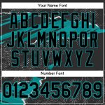 Custom Team Name Number Hoodie with Stitched Black Teal 3D Torn Paper Pattern Pullover Sweatshirt Personalized Stitched Black