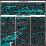 Custom Team Name Number Hoodie with Stitched Black Teal 3D Torn Paper Pattern Pullover Sweatshirt Personalized Stitched Black
